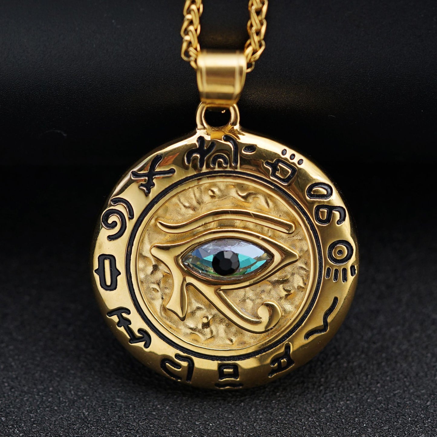 Eye Of Horus Pendant Titanium Steel Necklace Unisex Protection Symbol Planderful Everyday Genie
