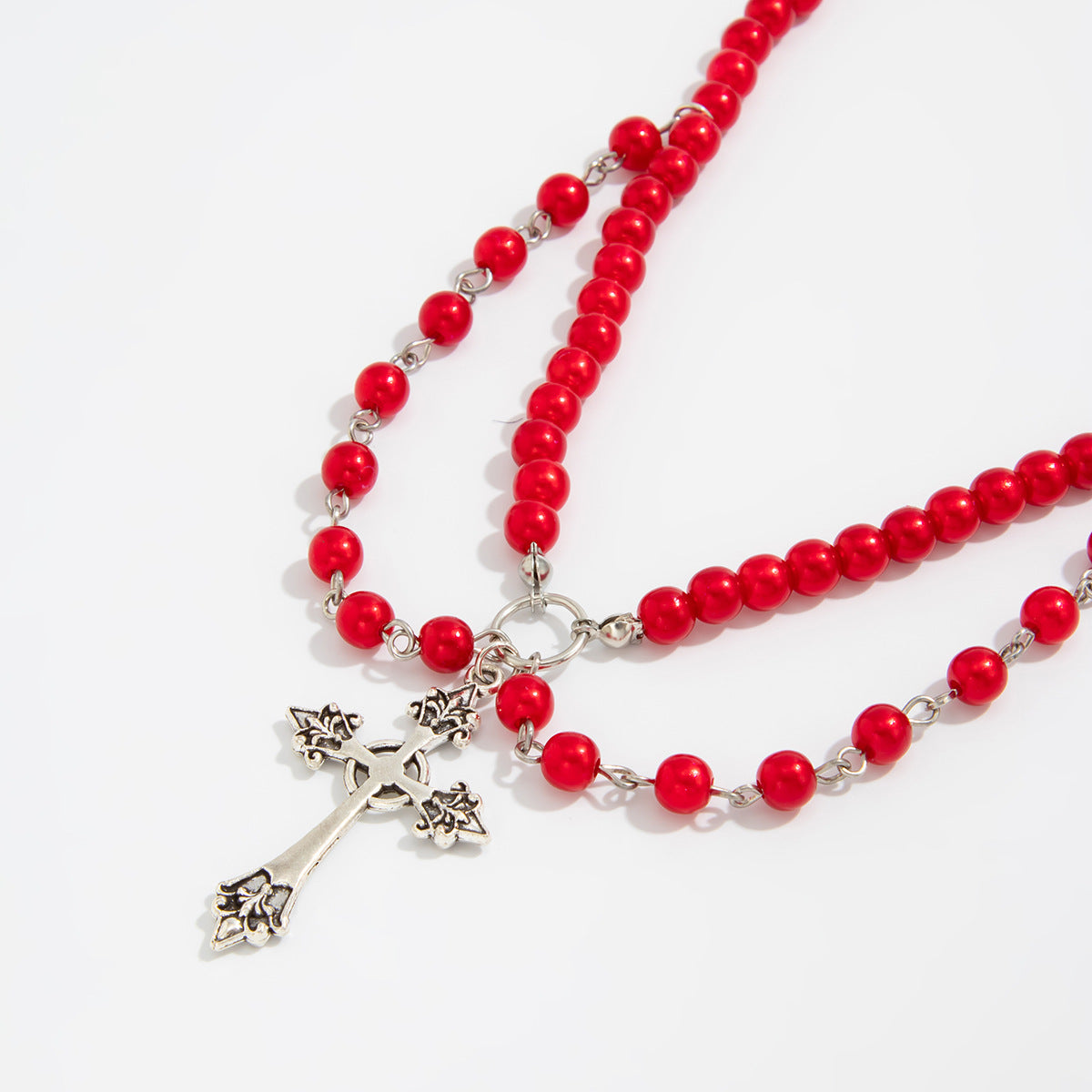 Gothic Crystal Cross Choker Necklace