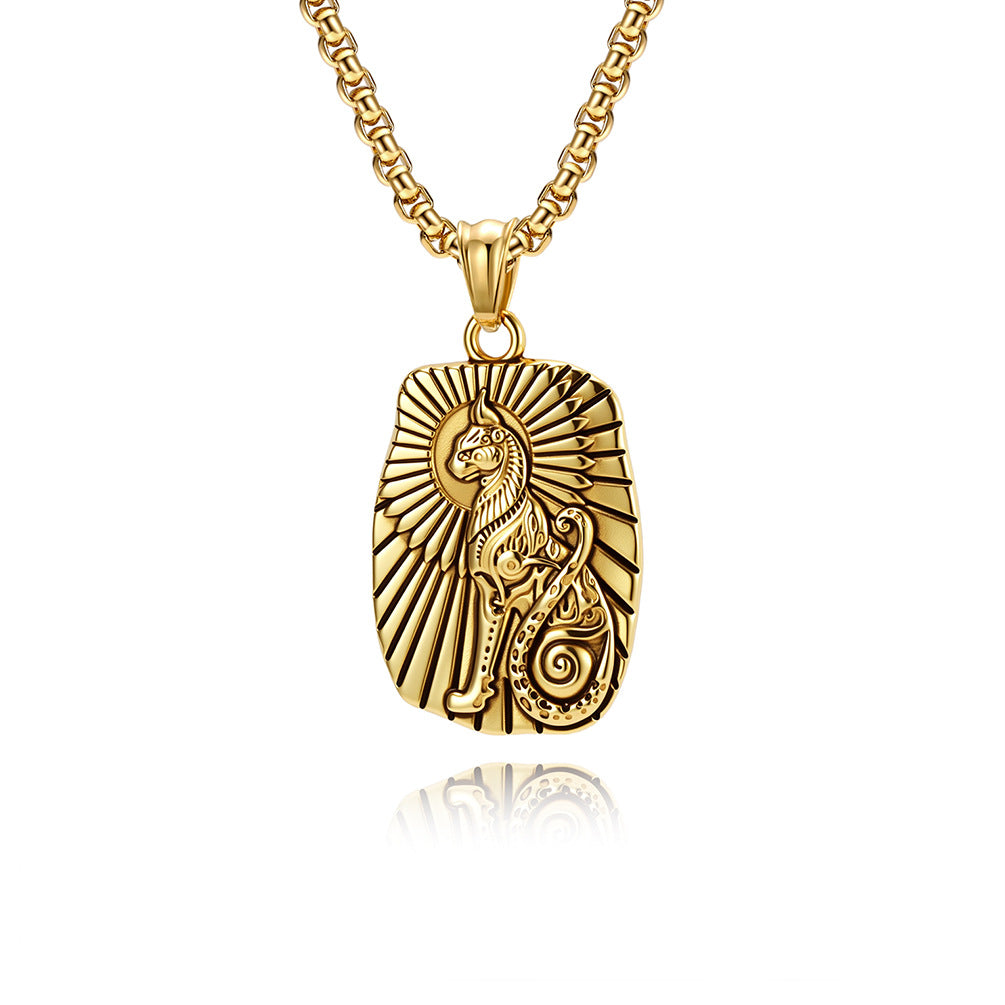 Stainless Steel Vintage Cat Necklace