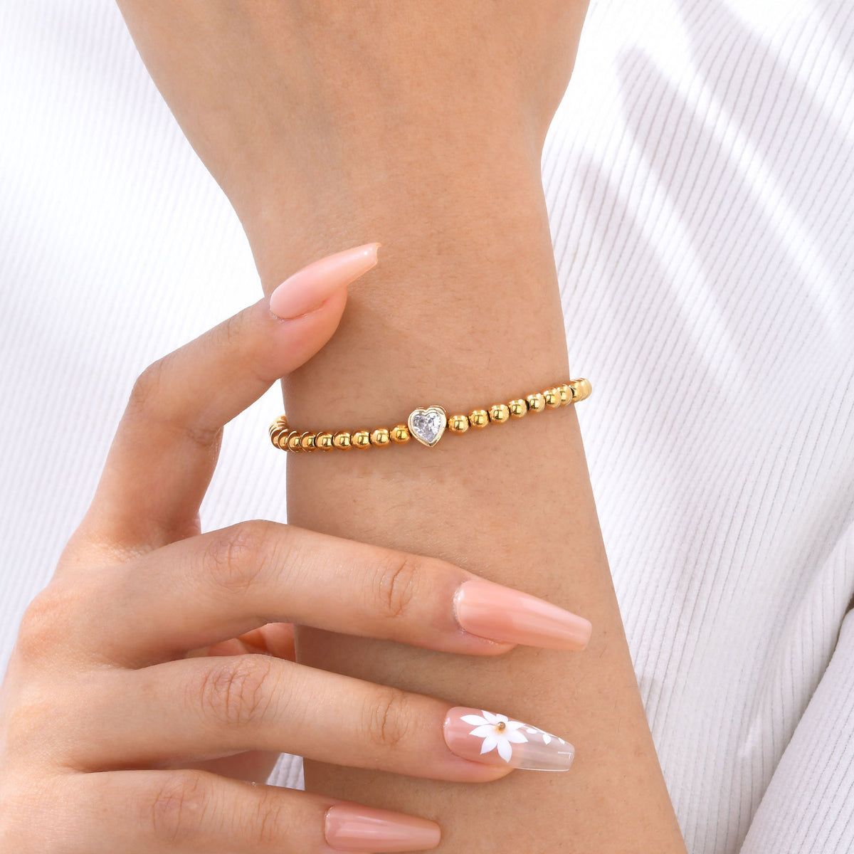 Heart Zircon Copper Bracelet