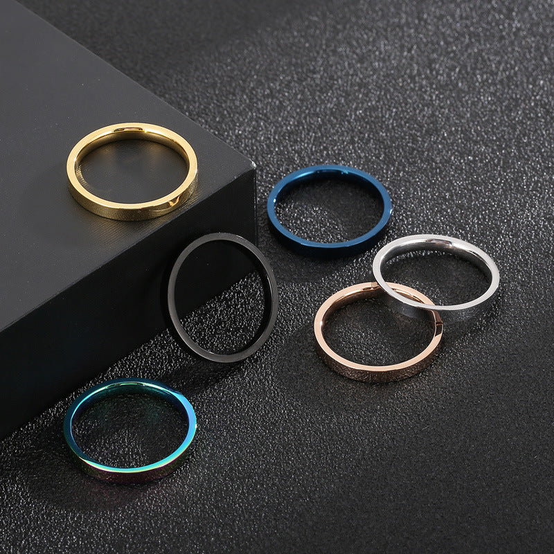 Stainless Steel Aperture Ring, Rock Hip-Hop Style 3mm Titanium Steel Men's Arc Ring