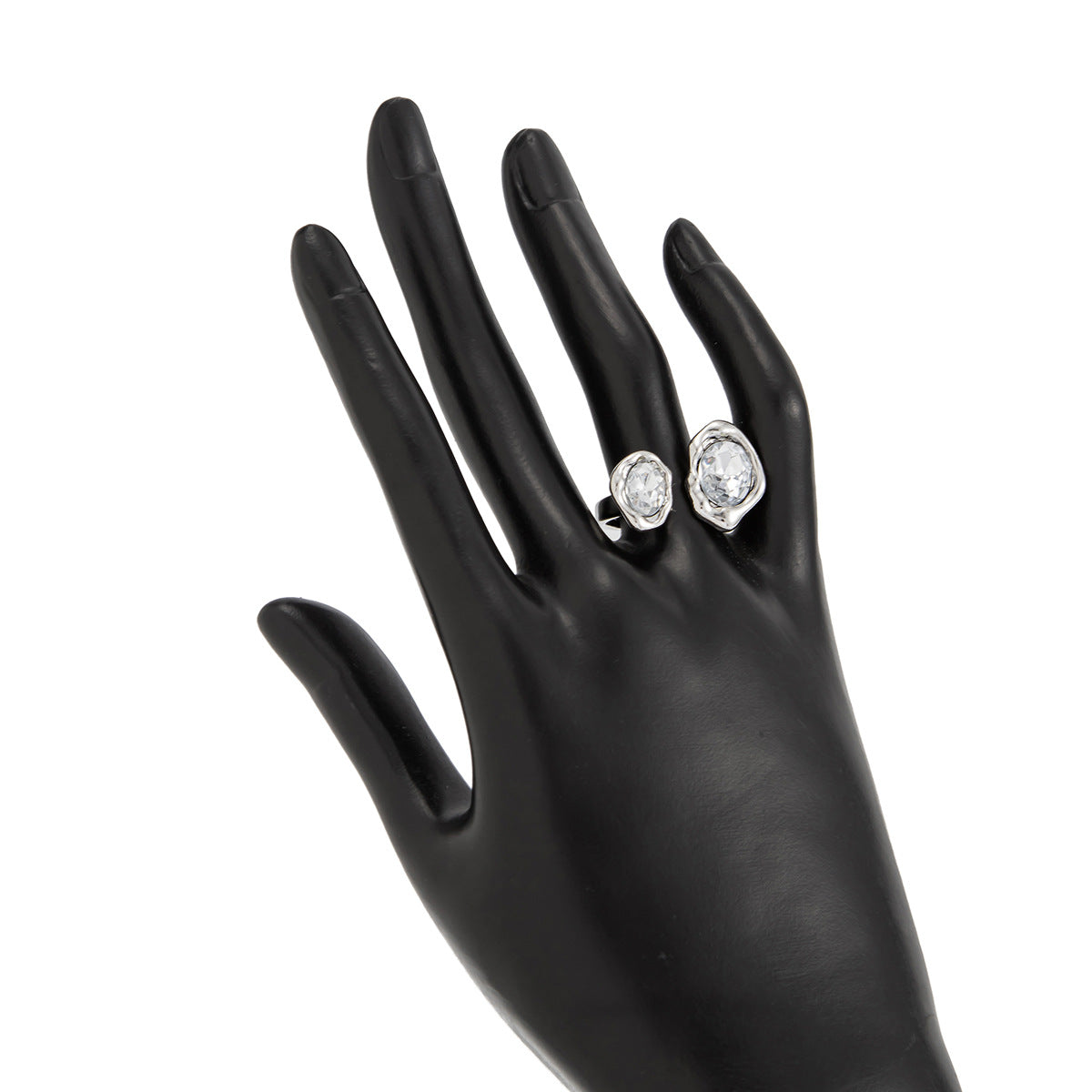 Planderful Zircon Ring Open Ring Pink Spice Girl Style For Bold Women Statement Hand Jewelry