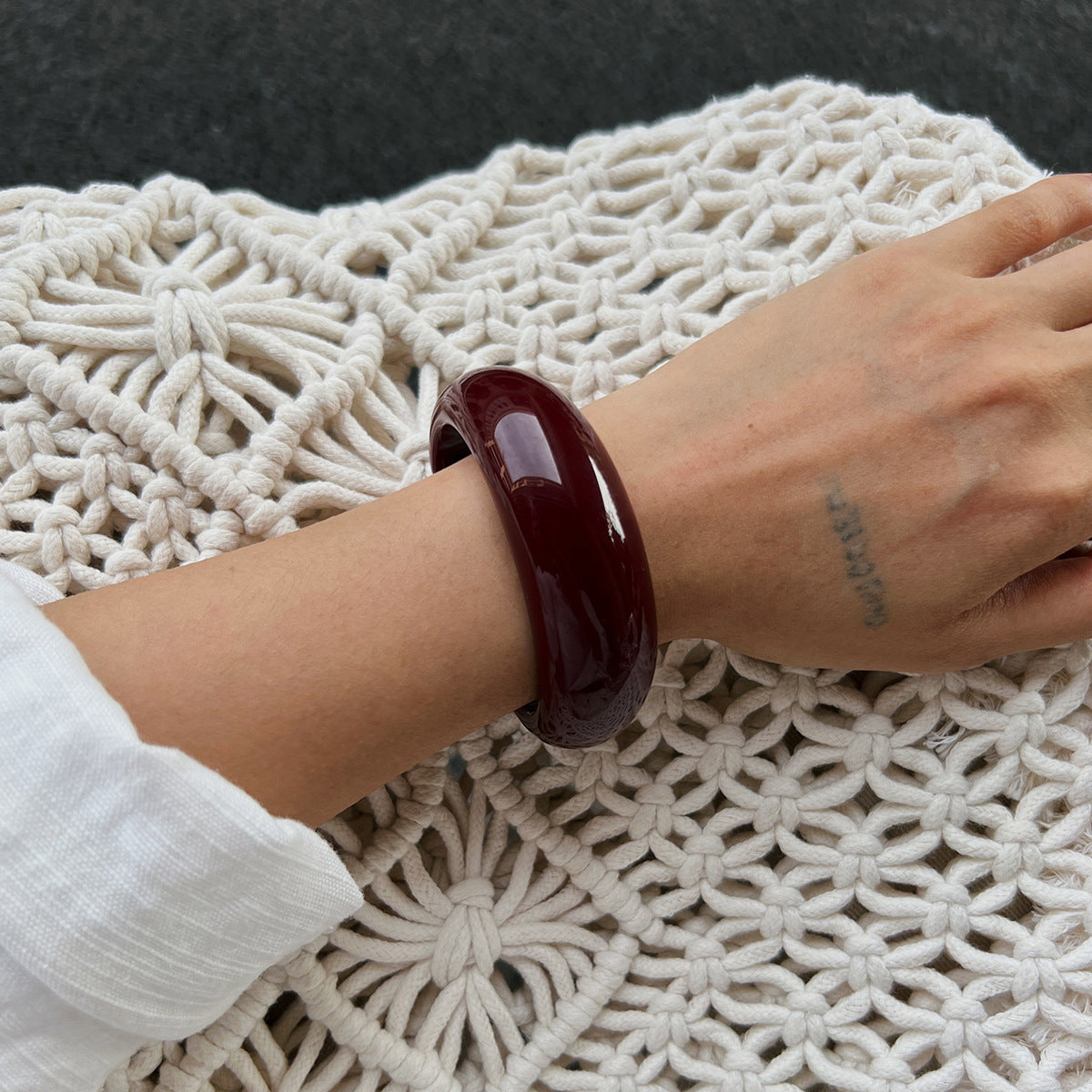 Planderful Vienna Verve Red Wide Open Bracelet For Women Bold Retro Statement Jewelry