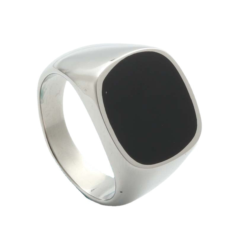 European And American Jewelry Titanium Steel Epoxy Ring Men