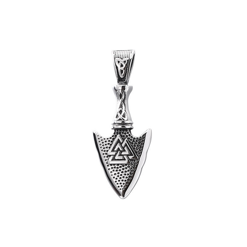 Steel Necklace – Vintage Viking Rune Pendant