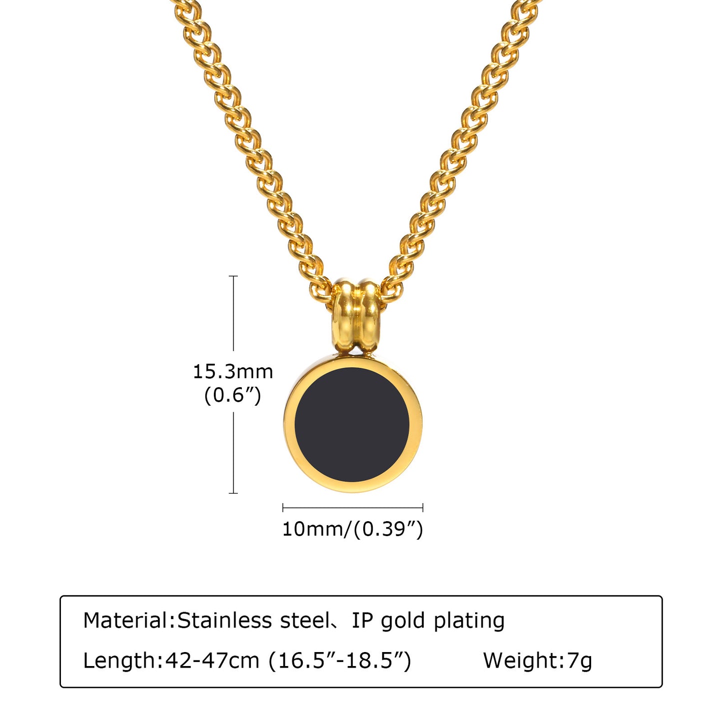 Round Brand Simple Women's Necklace Stainless Steel Gold Jewelry