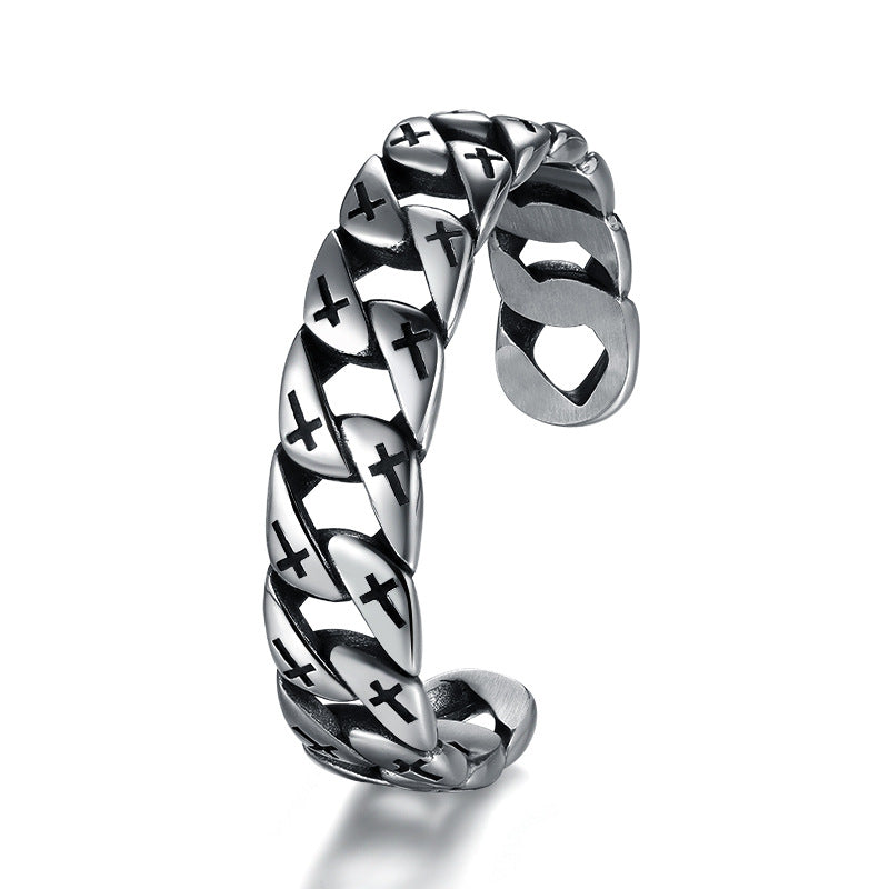 Steel Bracelet – Vintage Men’s Cross Design