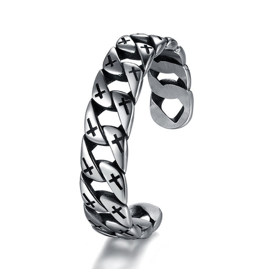 Steel Bracelet – Vintage Men’s Cross Design