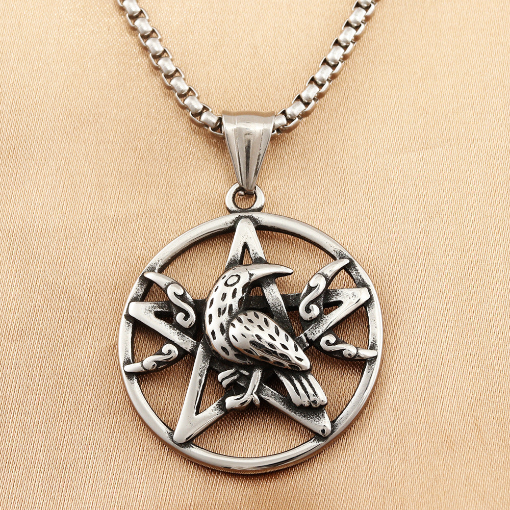 European And American Stainless Steel Hollow Eagle Pendant
