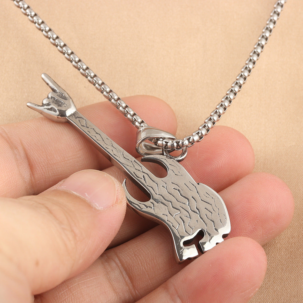 European And American Stainless Steel Rock Skull Pendant