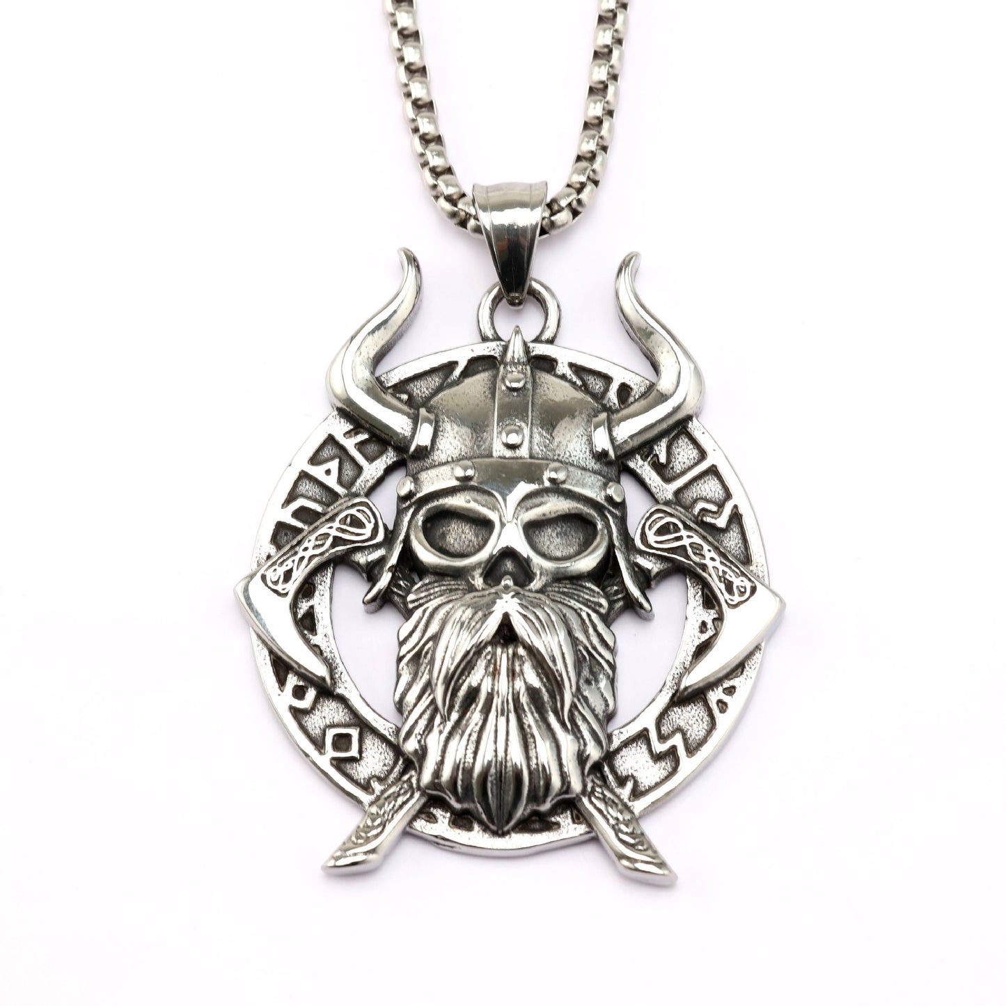 Planderful Viking Rune Pendant For Men Durable Stainless Steel Odin Medal Necklace Norse Legacy