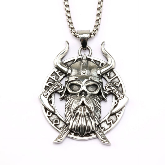 Planderful Viking Rune Pendant For Men Durable Stainless Steel Odin Medal Necklace Norse Legacy