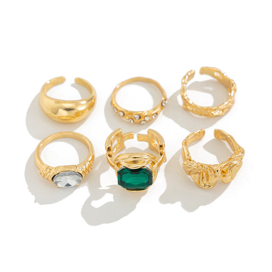 Planderful Vienna Verve Ring – Retro Green Zircon-Set Design