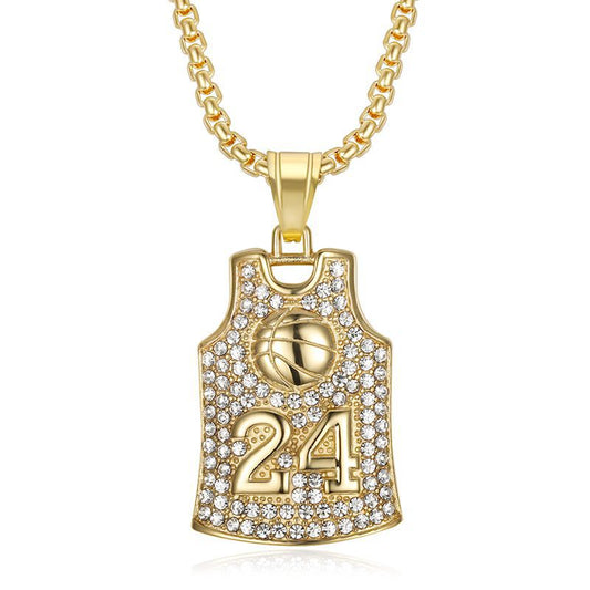 Steel Necklace – Statement Basketball Jersey Pendant