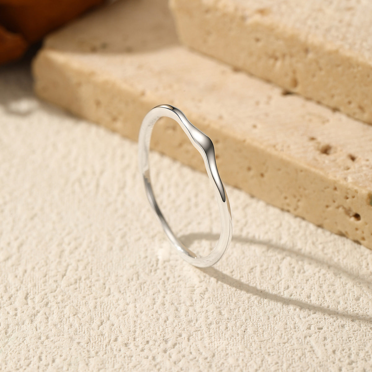 925 Sterling Silver Irregular Wave Ring