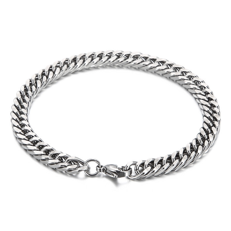Cool Men's Titanium Steel Does Not Fade Lobster Buckle Bracelet Girls Niche Bracelet A