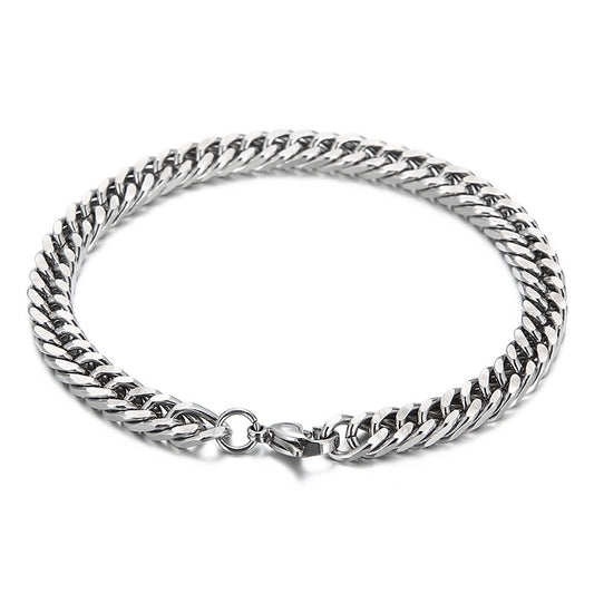 Cool Men's Titanium Steel Does Not Fade Lobster Buckle Bracelet Girls Niche Bracelet A