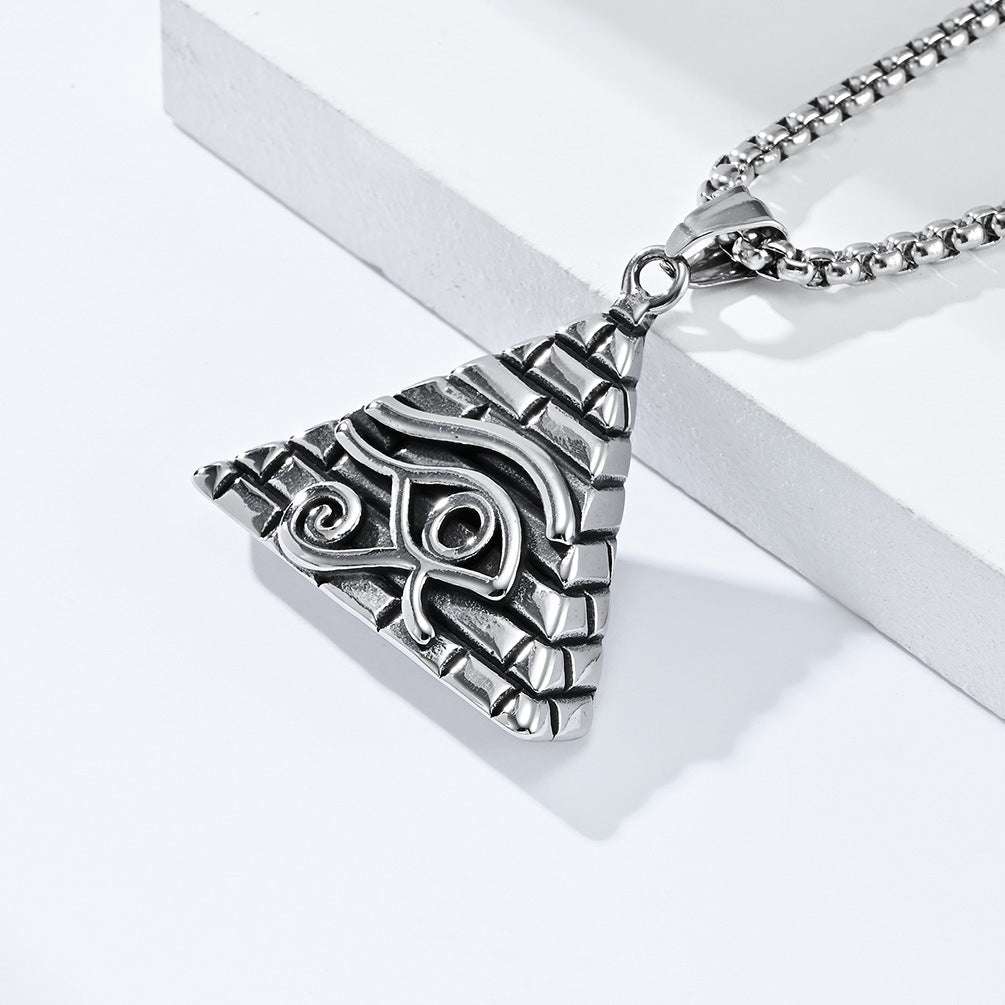 Eye Of Horus Titanium Steel Necklace Pendant Planderful For Retro Egyptian Jewelry Lovers