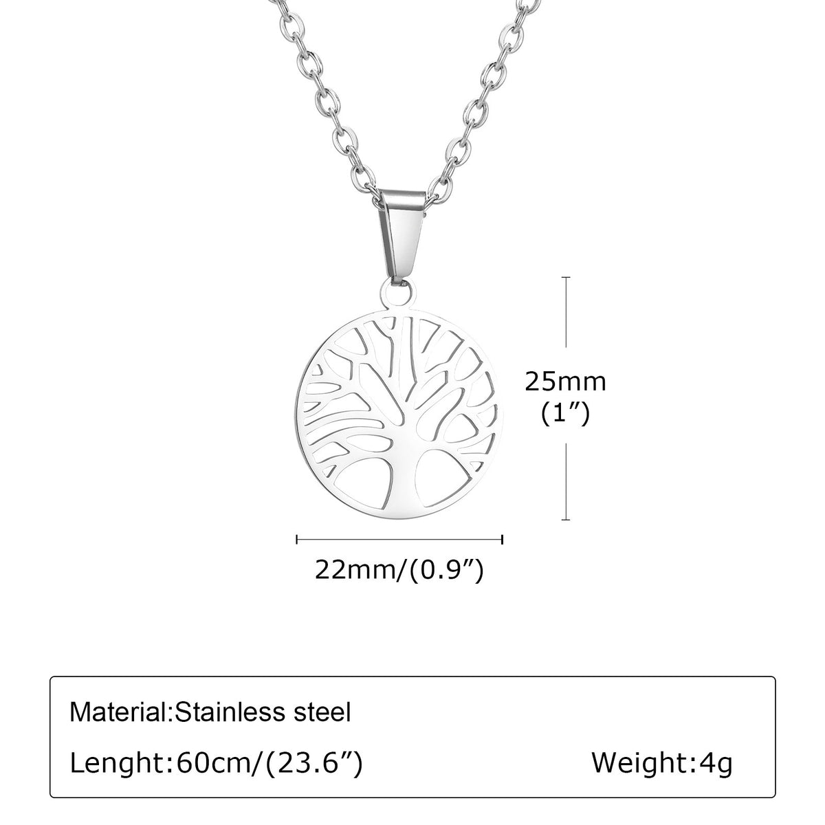 Tree of Life Stainless Steel Necklace
