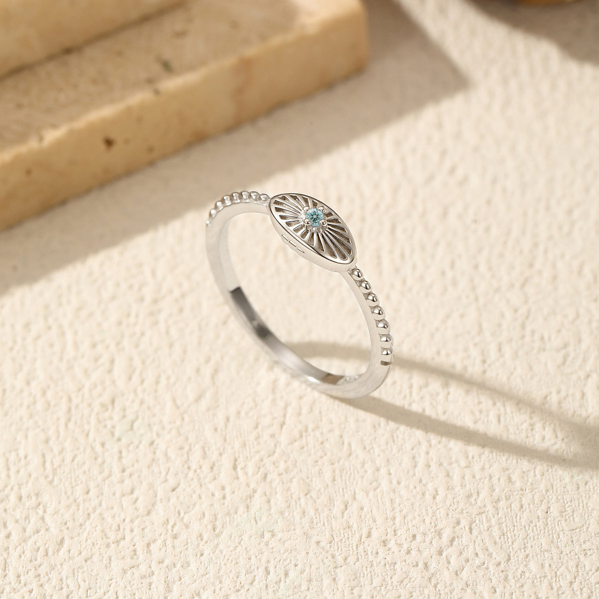 S925 Sterling Silver Moissanite Eye Stacking Ring