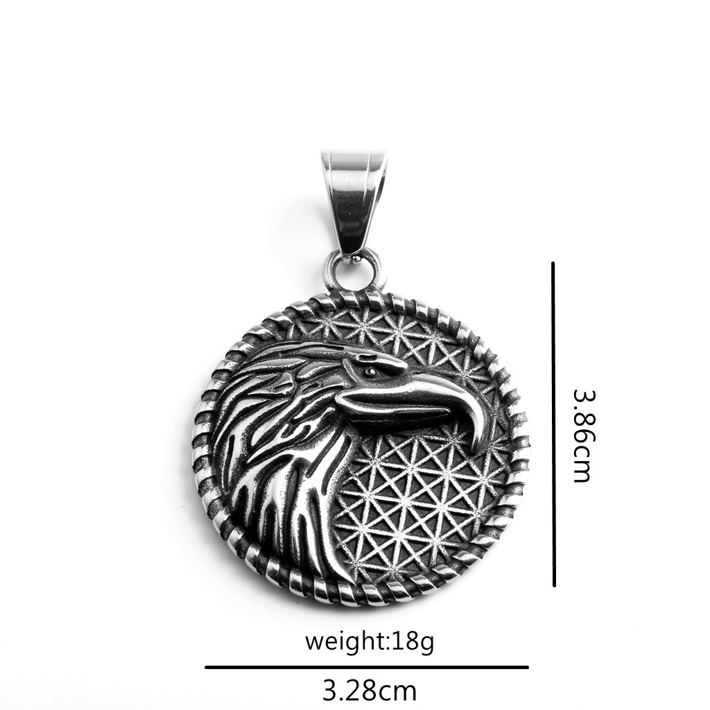 Vintage Eagle Stainless Steel Men's Pendant Necklace