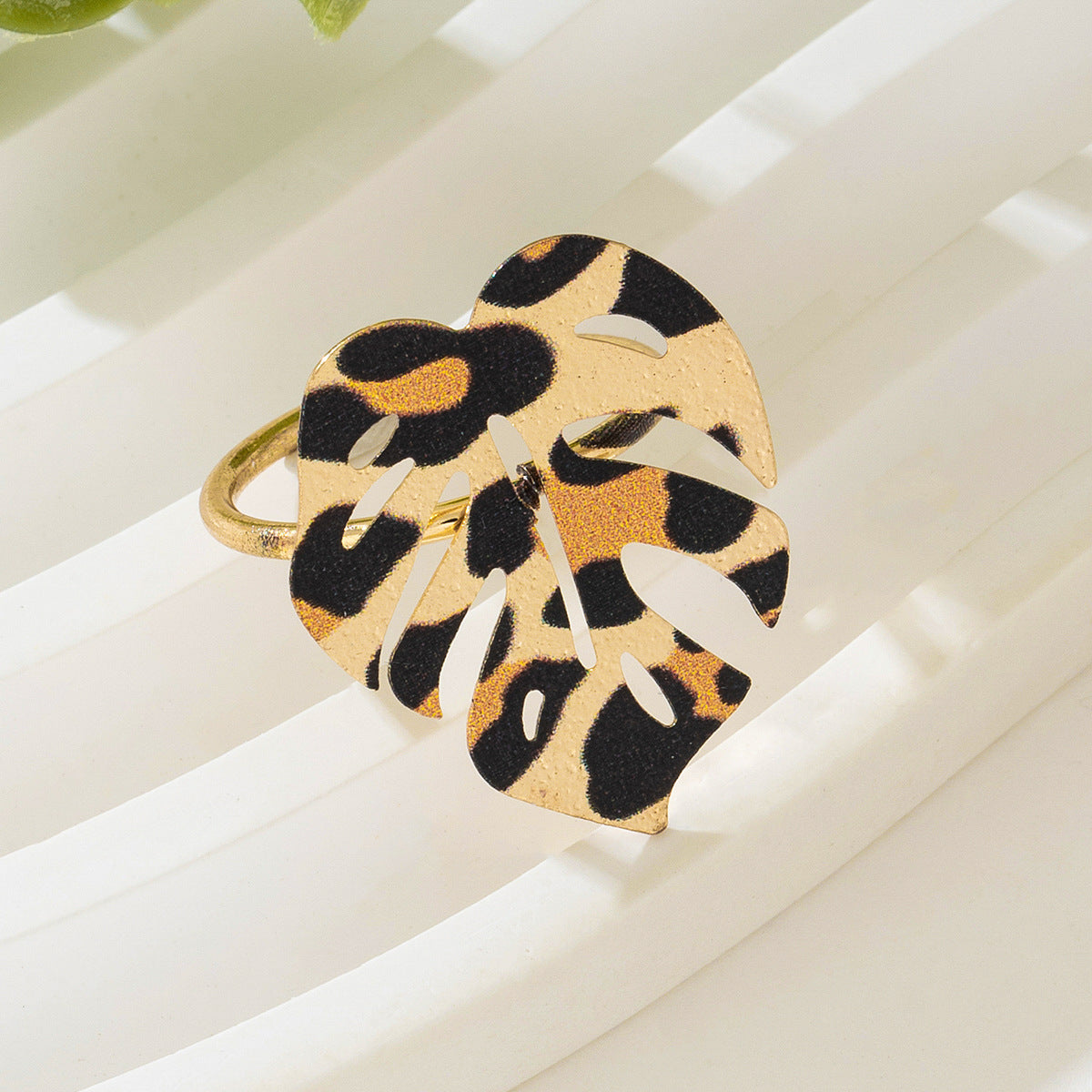 Wild Leopard Print Geometric Women's Ring by Planderful