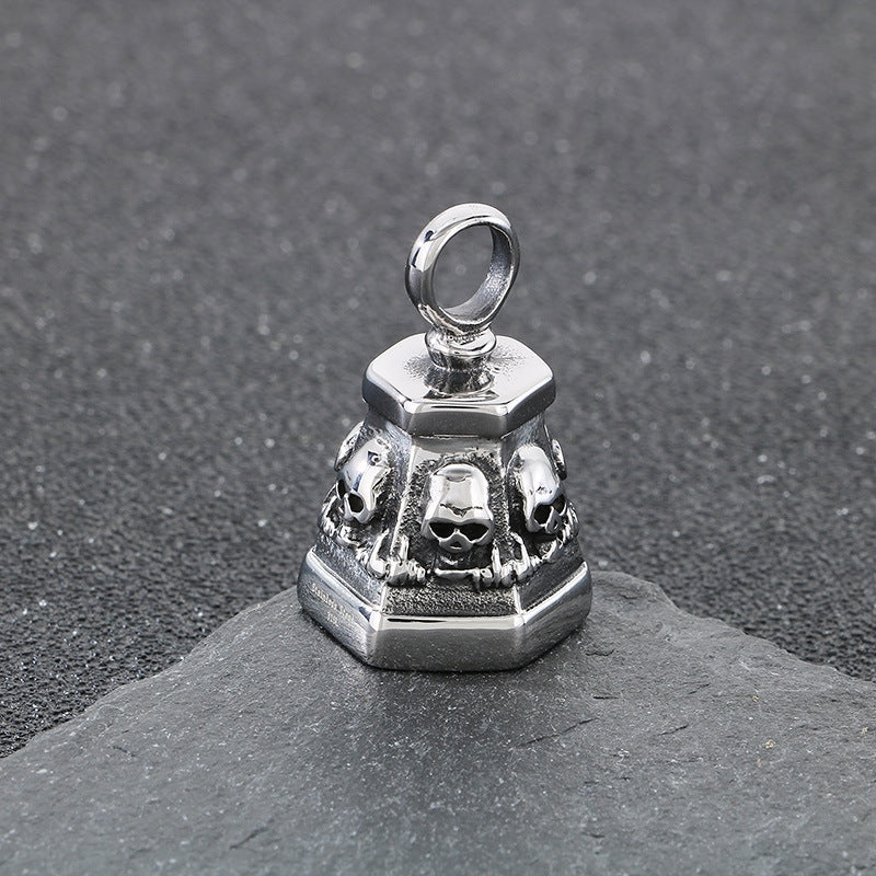 Planderful Ghost Head Pendant For Men Punk Skull Necklace