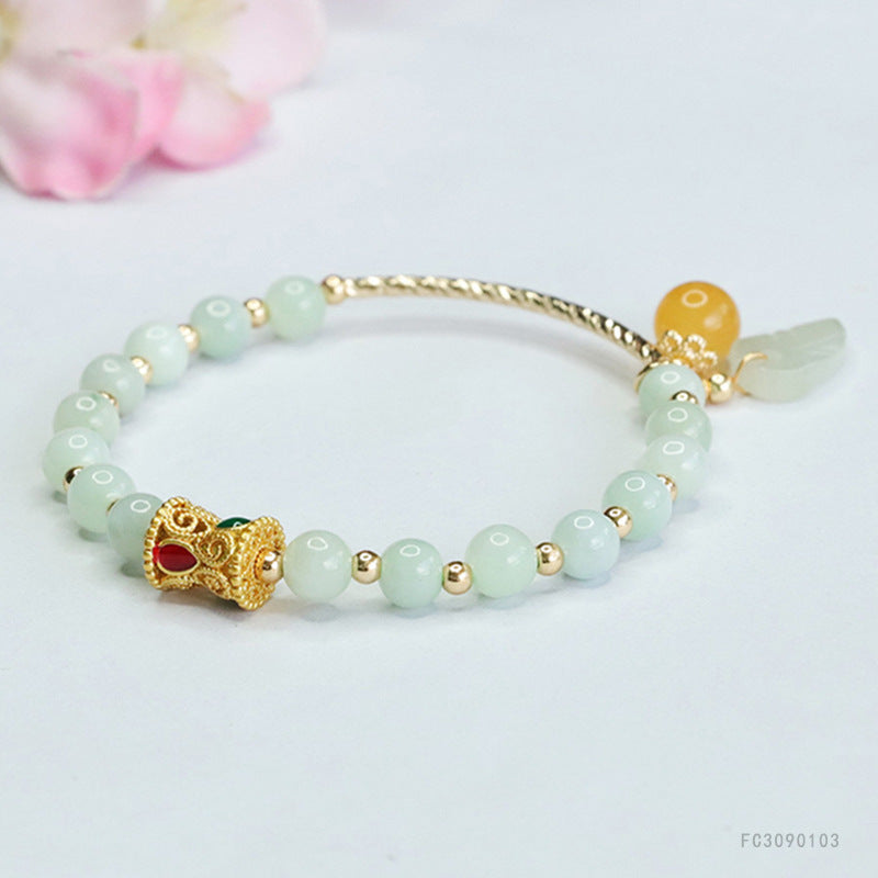 Jadeite Leaf Bracelet