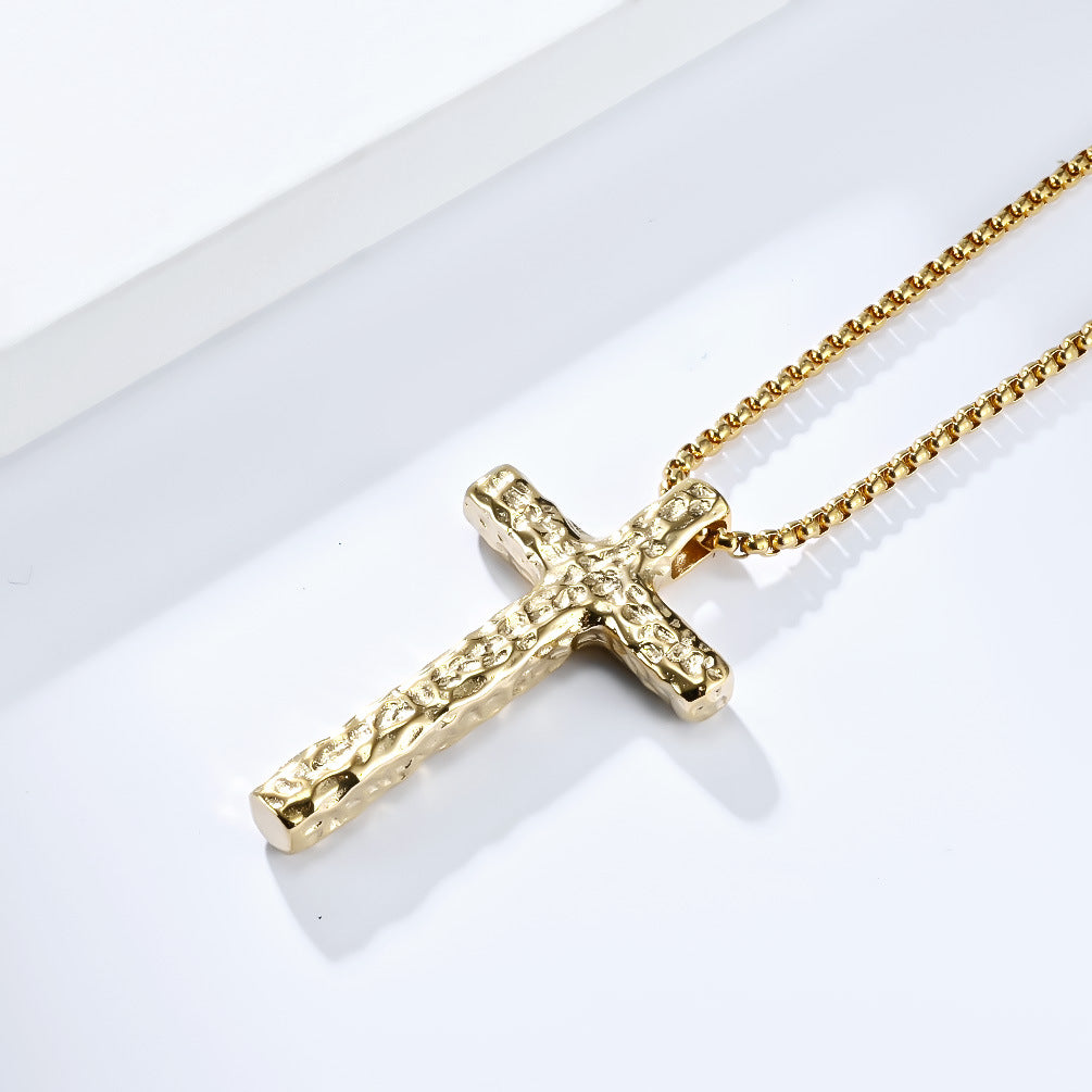 Elegant Titanium Steel Cross Necklace for Discerning Men