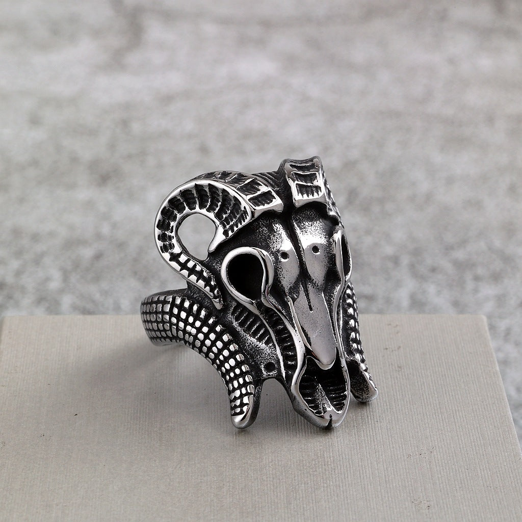 Punk Skull Stainless Steel Men's Ring