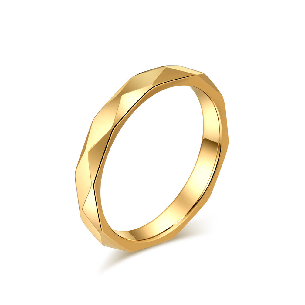 Steel Ring – Elegant Geometric Rhombus Design Everyday Wear For Modern Hipster Style