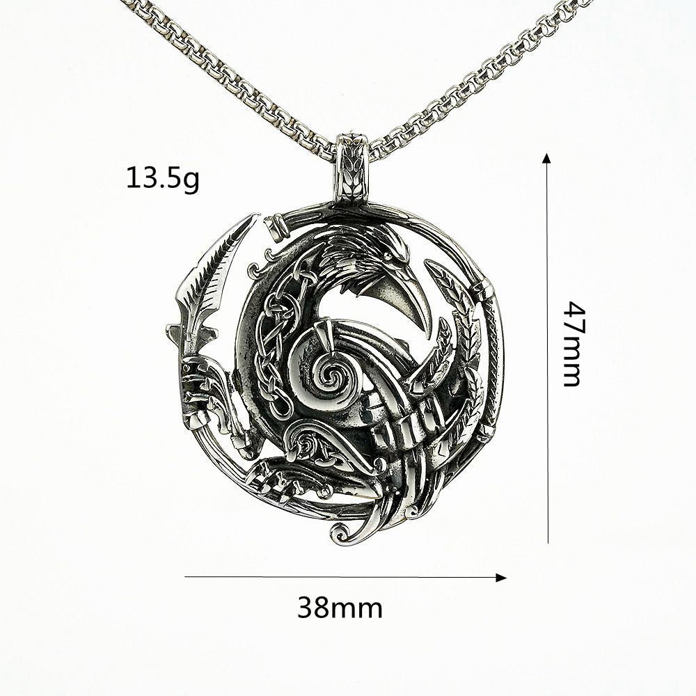 Planderful Shop Norse Viking Stainless Steel Pendant Necklace For Men Durable Nordic Jewelry Exquisite Craftsmanship