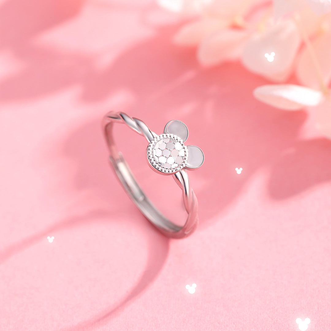 Mickey S925 Sterling Silver Ring Fairy Tale Whimsical Adjustable For Girlfriend Planderful