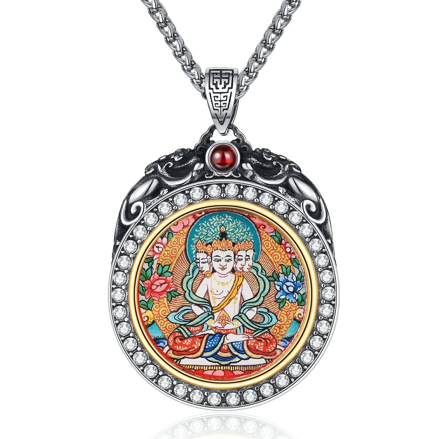 Stone Necklace – Elegant Zodiac Buddha Pendant