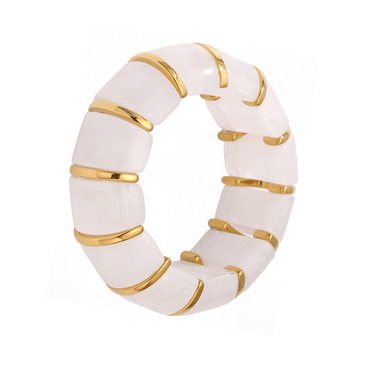 Planderful Candy Color Resin Elastic Rope Bracelet For Women