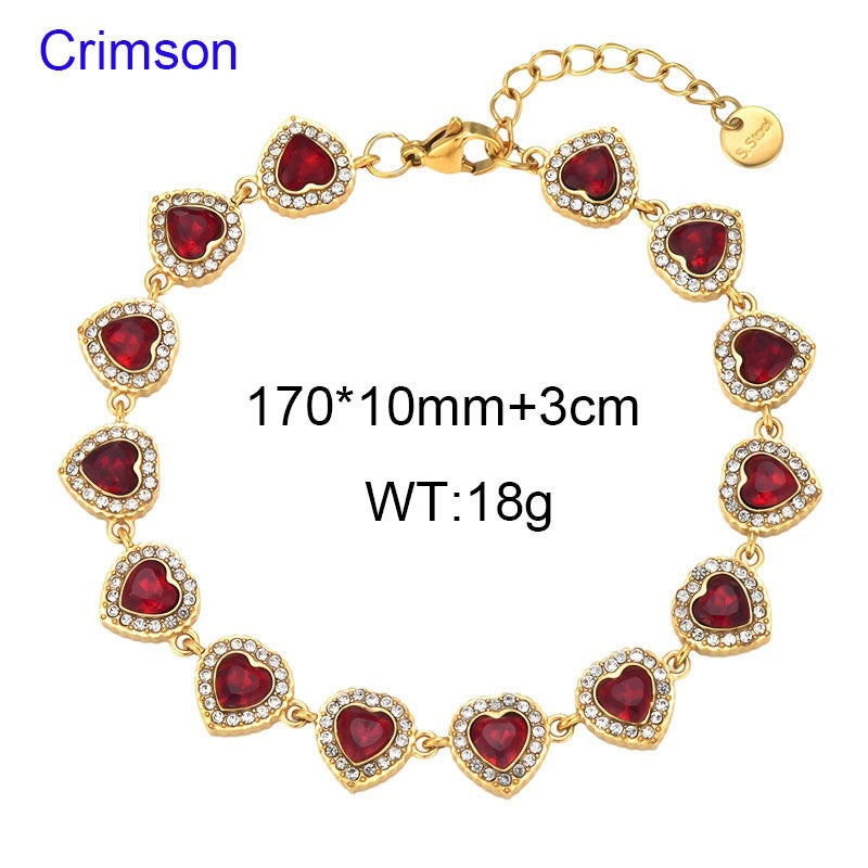 Heart Of The Ocean Romantic Gift French Love Inlaid Zircon Stainless Steel Women's Bracelet