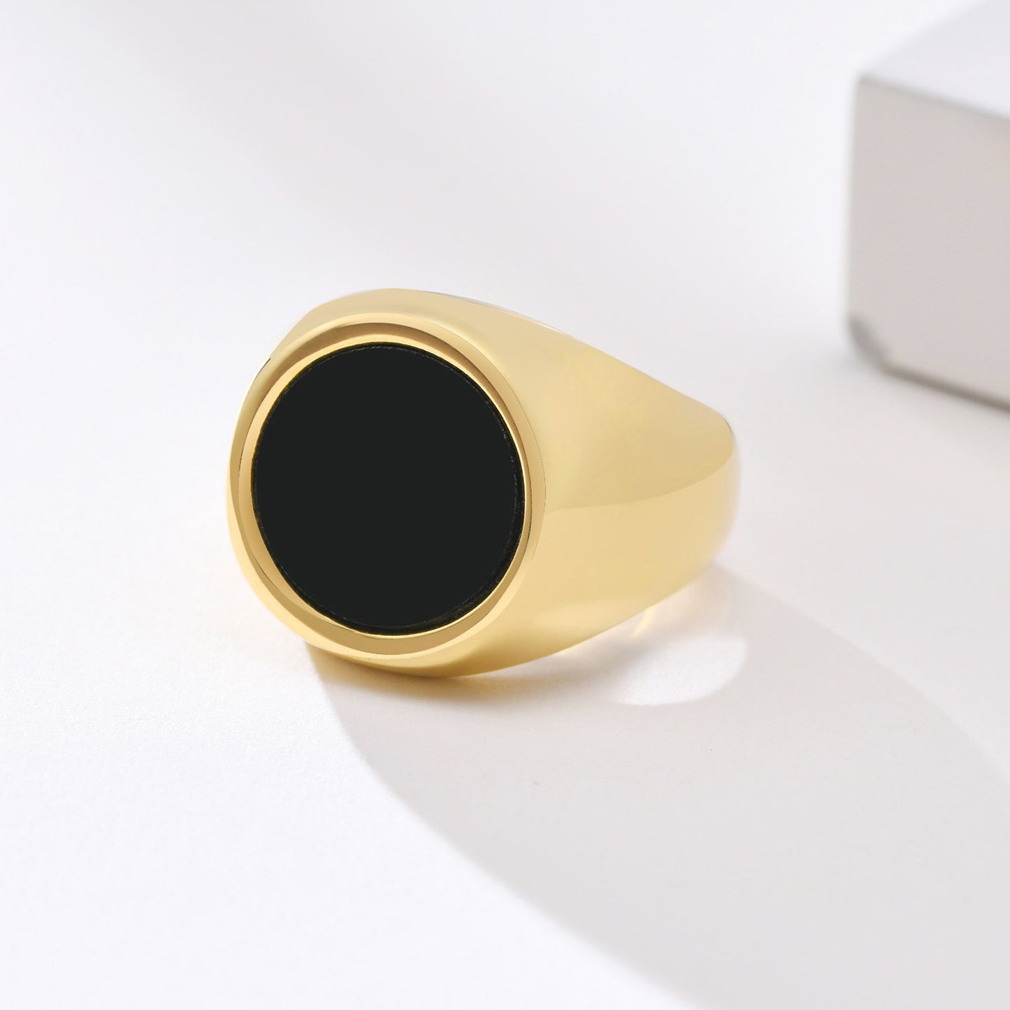 Flat Stainless Steel Epoxy 13mm Ring for Men's Hip Hop Jewelry