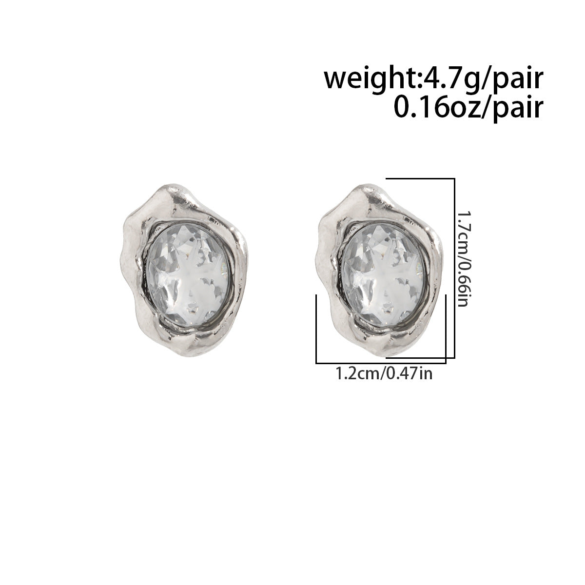 Planderful Zircon Stud Earrings Lava Inlaid Texture For Chic Professionals And Everyday Statement Jewelry