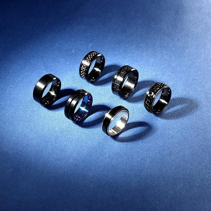 Stainless Steel Ring 8Mm Two Color Titanium Finish For Unisex Protection Statement By Planderful Everyday Genie