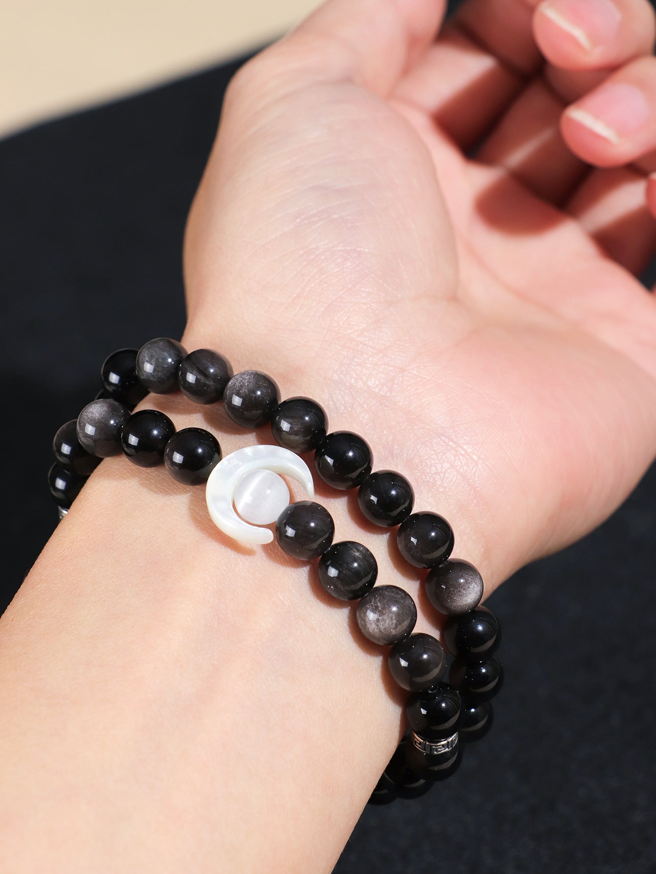 Planderful Fortune's Favor Bracelet – Elegant Obsidian and Opal Design