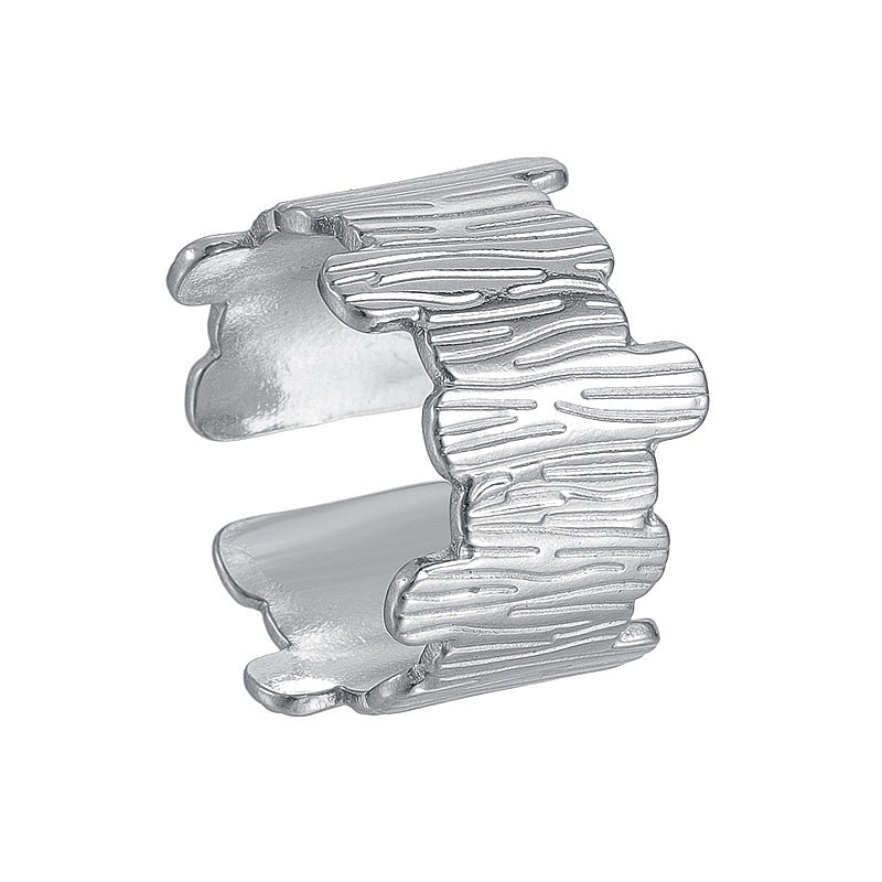 Planderful Everyday Genie Geometric Stainless Steel Ring Adjustable Unisex Large Statement