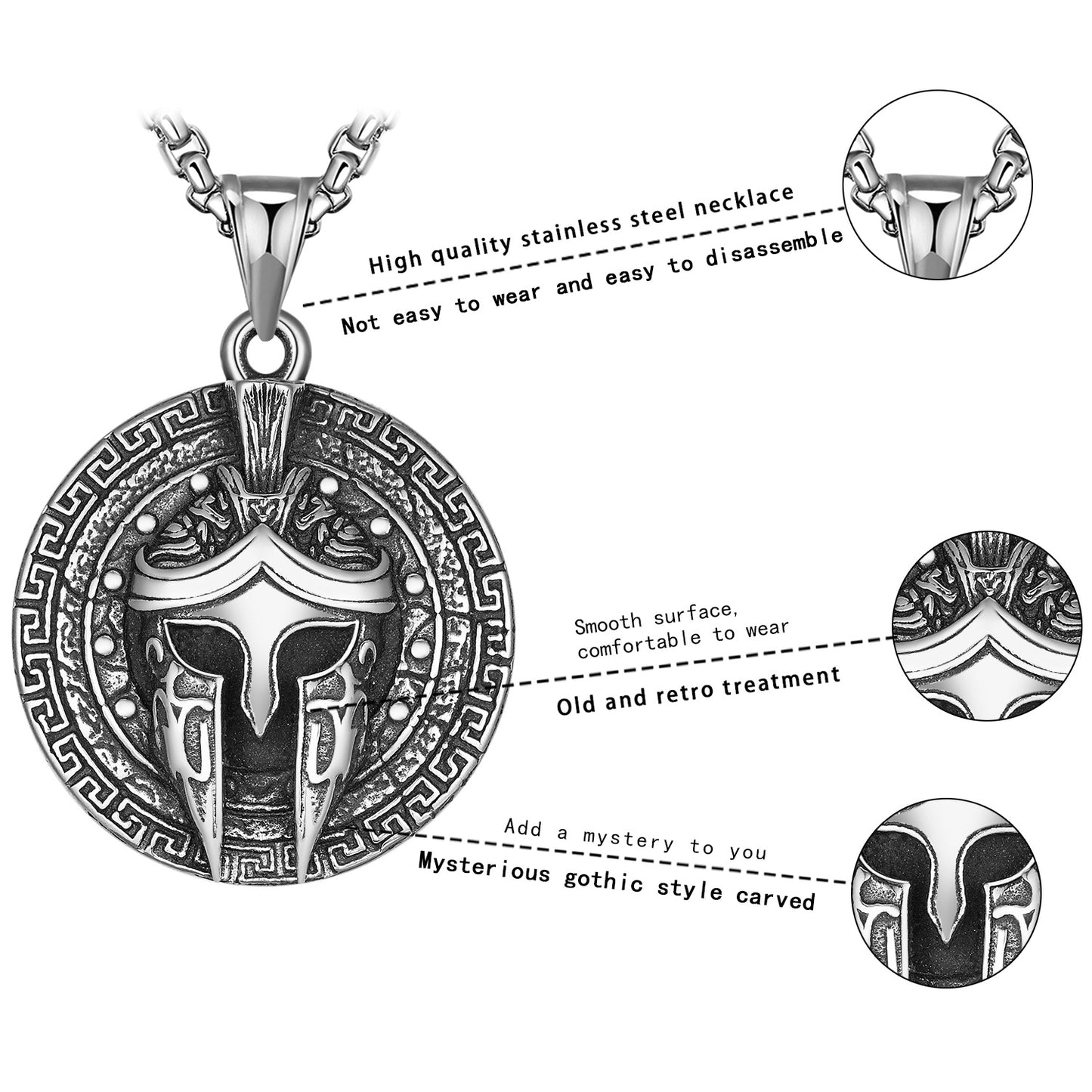 Steel Necklace – Vintage Viking Mask Inspired for Men