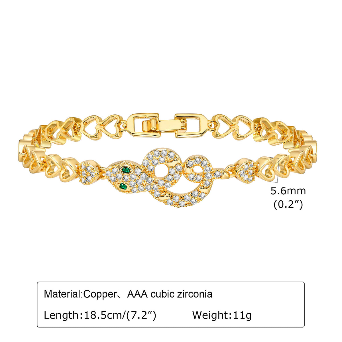 Heart Flower Zircon Stainless Steel Bracelet for Women