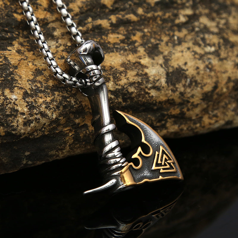 Cross-Border Creative Men's Stainless Steel Axe Pendant Necklace