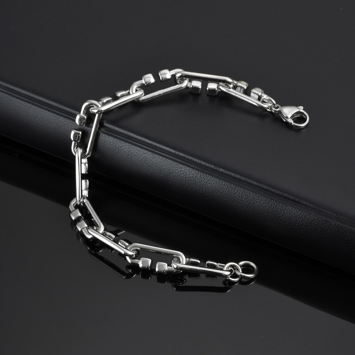 Handmade Chain Trendy Male Stainless Steel Bracelet for Men