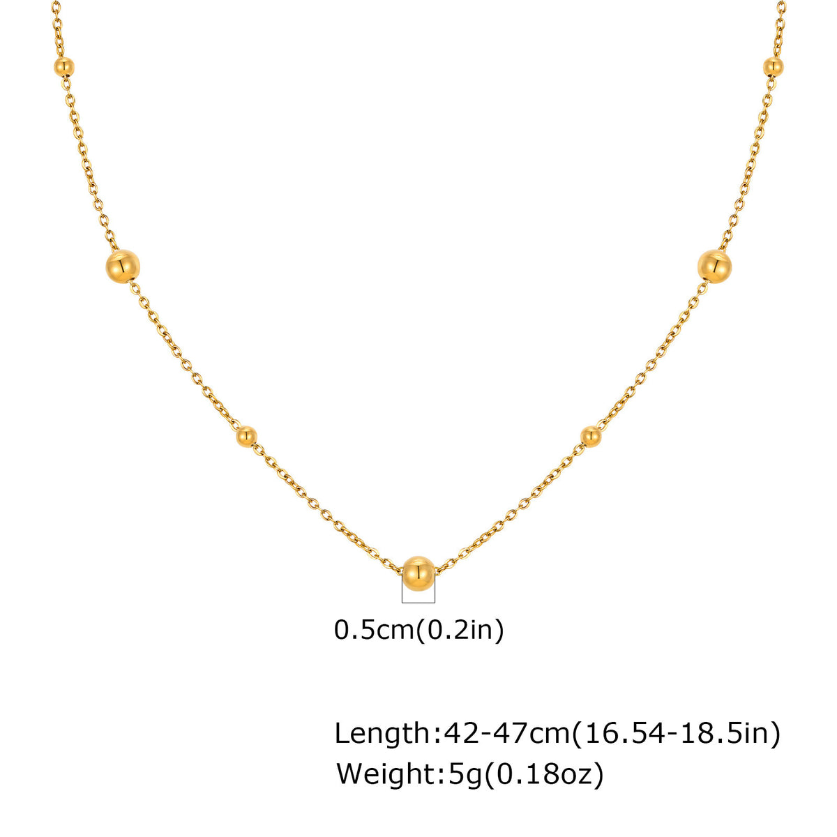 Stainless Steel Flat Cross Chain – Steel Ball Gold Necklace Women