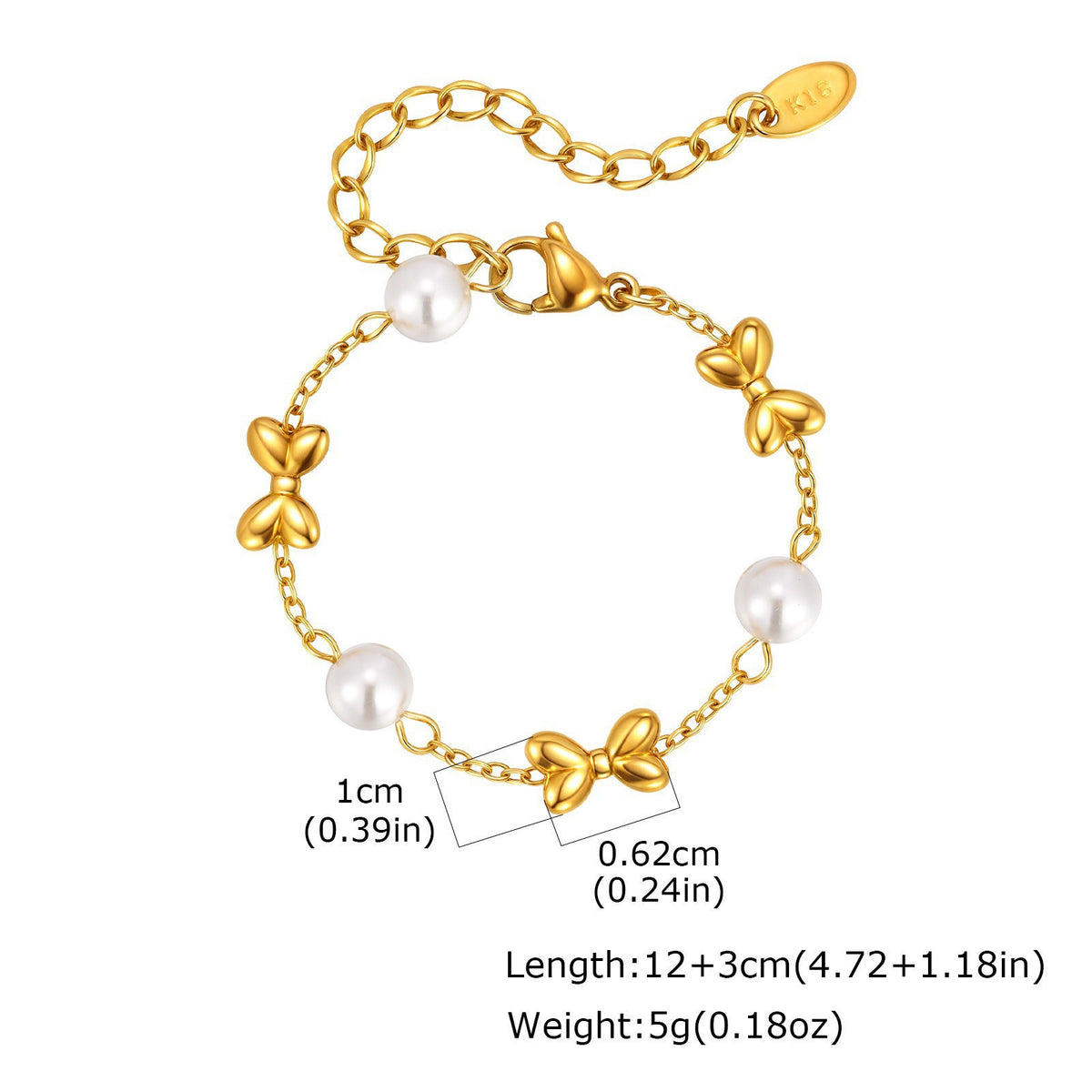 Cross Snake Pearl Zircon Stainless Steel Bracelet