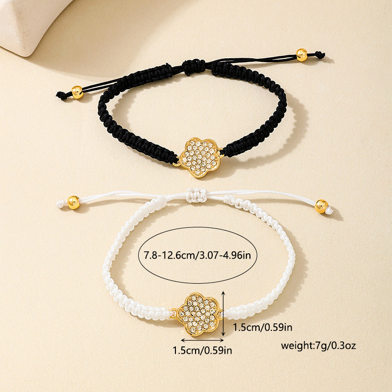 Fashionable Metal Five-Leaf Clover Bracelet Set by Planderful