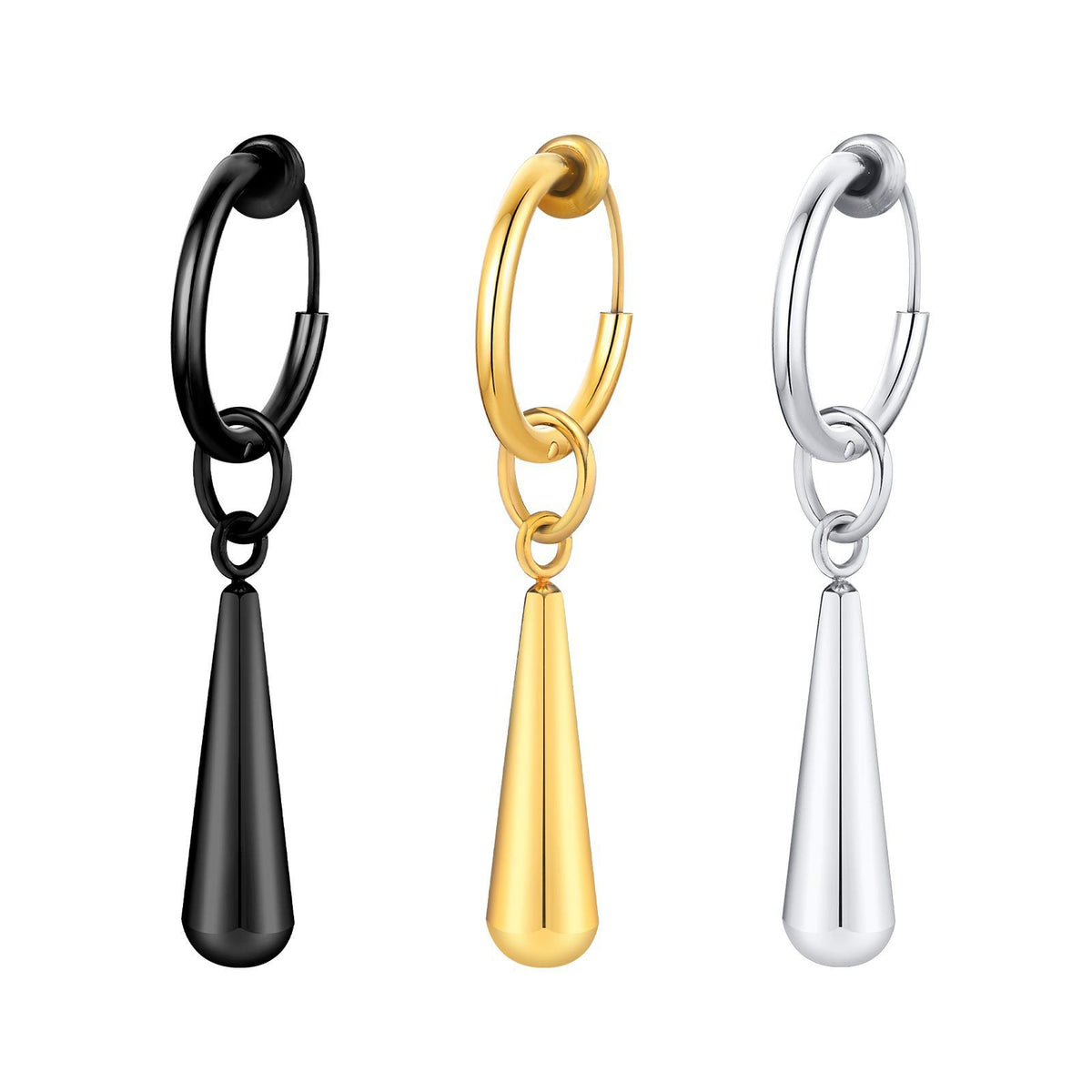 Modern Stainless Steel Earring — Single — Gold / Black