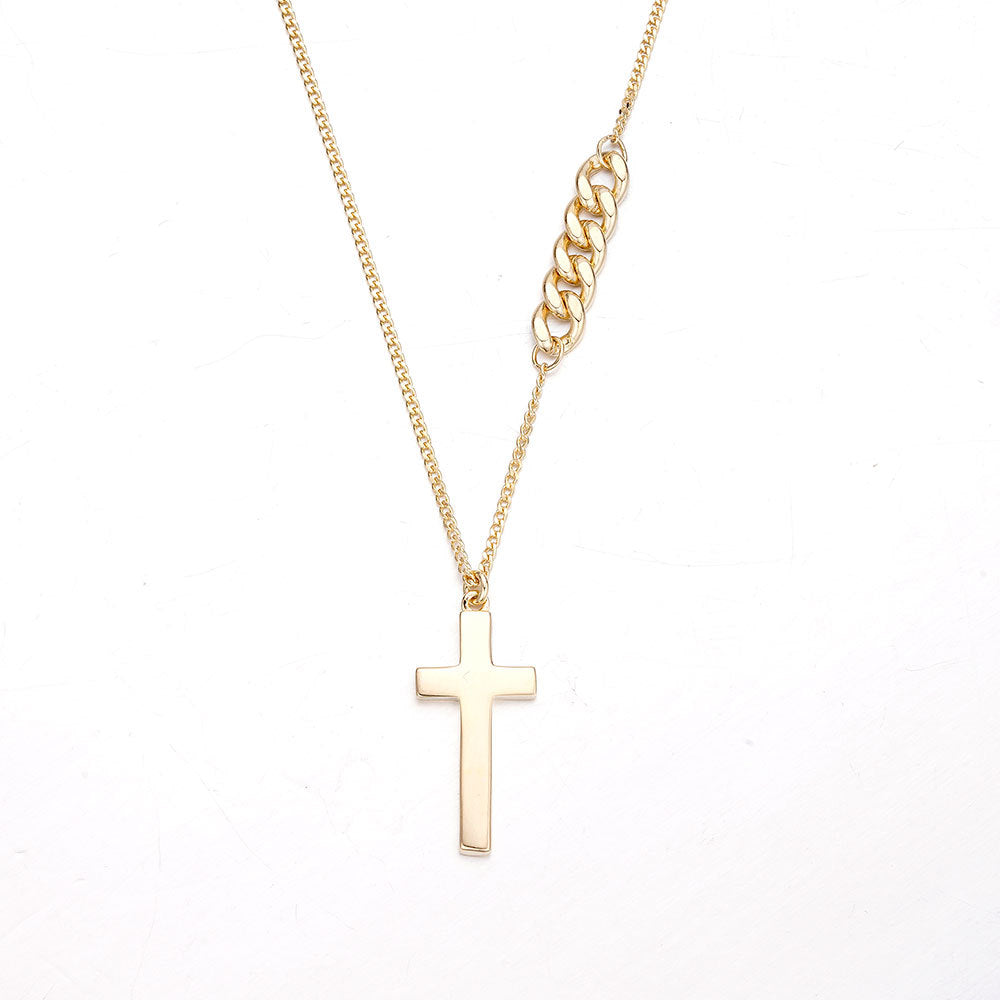 Vintage Trend Royal Sister Style Hip Hop Cross Necklace 925 Silver